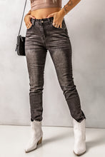 Load image into Gallery viewer, High Waist Raw Hem Skinny Jeans
