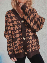 Load image into Gallery viewer, Houndstooth Botton Front  Cardigan with Pockets
