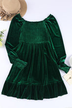 Load image into Gallery viewer, Square Neck Smocked Ruffle Hem Dress
