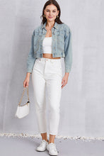 Load image into Gallery viewer, Studded Dropped Shoulder Denim Jacket
