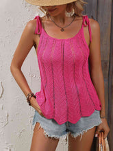 Load image into Gallery viewer, Tied Openwork Scoop Neck Sleeveless Tank
