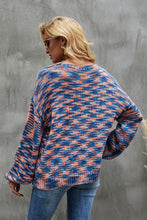 Load image into Gallery viewer, Multicolored Balloon Sleeve V-Neck Sweater
