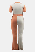 Load image into Gallery viewer, Plus Size Two-Tone Ribbed Top and Drawstring Pants Set
