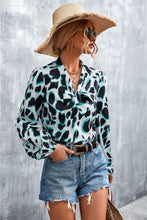Load image into Gallery viewer, Printed Tie Neck Puff Sleeve Blouse
