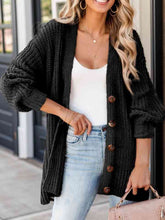 Load image into Gallery viewer, Full Size Button-Up V-Neck Long Sleeve Cardigan
