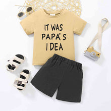 Load image into Gallery viewer, Kids IT WAS PAPA&#39;S IDEA Graphic Tee and Shorts Set
