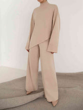 Load image into Gallery viewer, Asymmetrical Hem Knit Top and Pants Set
