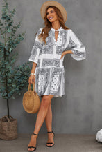 Load image into Gallery viewer, Paisley Three-Quarter Sleeve Mini Dress
