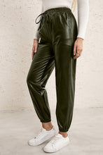 Load image into Gallery viewer, Elastic Waist PU Leather Joggers
