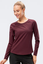 Load image into Gallery viewer, Raglan Sleeve Round Neck Athletic Top
