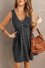 Load image into Gallery viewer, Sleeveless Button Down Mini Dress
