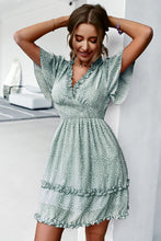 Load image into Gallery viewer, Printed Flutter Sleeve V-Neck Dress
