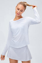 Load image into Gallery viewer, Raglan Sleeve Round Neck Athletic Top
