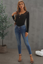 Load image into Gallery viewer, Contrast Lace Button Up Top
