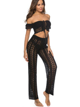 Load image into Gallery viewer, Cutout Drawstring High Waist Swim Pants
