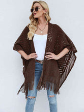 Load image into Gallery viewer, Fringe Hem Open Front Poncho
