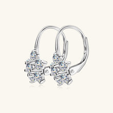 Load image into Gallery viewer, 1.2 Carat 925 Sterling Silver Moissanite Flower Huggie Earrings
