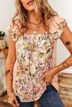 Load image into Gallery viewer, Ruffled Floral Square Neck Blouse
