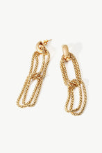 Load image into Gallery viewer, Gold-Plated D-Shaped Drop Earrings

