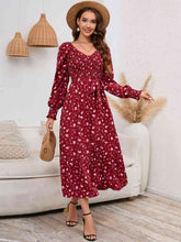 Load image into Gallery viewer, Smocked V-Neck Tie Belt Dress
