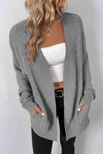 Load image into Gallery viewer, Cable-Knit Open Front Cardigan with Pockets
