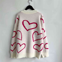 Load image into Gallery viewer, Heart Pattern Long Sleeve Sweater
