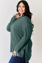 Load image into Gallery viewer, Basic Bae Full Size Ribbed Half Button Long Sleeve High-Low T-Shirt
