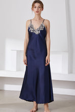 Load image into Gallery viewer, Full Size Lace Trim V-Neck Spaghetti Strap Satin Night Dress
