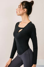 Load image into Gallery viewer, Cutout Curved Hem Yoga Top
