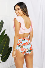 Load image into Gallery viewer, Floral Ruffled High Waist Bikini Set
