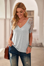 Load image into Gallery viewer, Side Lace V Neck T-Shirt
