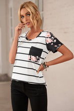 Load image into Gallery viewer, Striped T-Shirt with Patch Pocket
