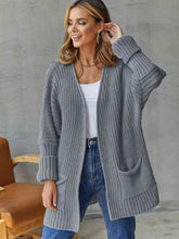 Load image into Gallery viewer, Open Front Long Sleeve Cardigan with Pockets
