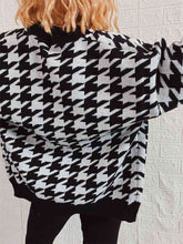 Load image into Gallery viewer, Houndstooth Botton Front  Cardigan with Pockets
