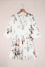 Load image into Gallery viewer, Floral V-Neck Three-Quarter Sleeve Mini Dress
