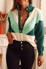 Load image into Gallery viewer, Color Block Buttoned Sweater
