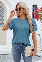 Load image into Gallery viewer, Round Neck Petal Sleeve T-Shirt
