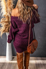 Load image into Gallery viewer, Cable-Knit Boat Neck Sweater Dress
