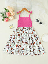 Load image into Gallery viewer, Butterfly Print Bow Detail Dress
