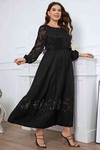 Load image into Gallery viewer, Melo Apparel Plus Size Embroidery Round Neck Long Sleeve Maxi Dress
