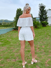 Load image into Gallery viewer, Off-Shoulder Eyelet Fold-Over Romper
