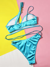 Load image into Gallery viewer, Chain Detail Crisscross Bikini Set
