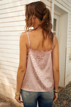 Load image into Gallery viewer, Leopard Eyelash Trim Buttoned Cami
