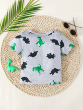 Load image into Gallery viewer, Dinosaur Print Round Neck Tee
