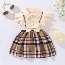 Load image into Gallery viewer, Baby Girl Plaid Collared Bow Detail Dress
