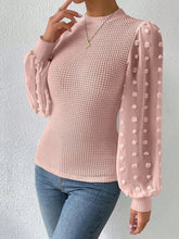 Load image into Gallery viewer, Swiss Dot Waffle-Knit Lantern Sleeve T-Shirt
