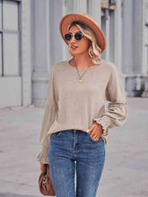 Load image into Gallery viewer, Round Neck Flounce Sleeve Blouse
