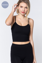 Load image into Gallery viewer, ACTIVE BASIC Round Neck Crop Rib Seamless Cami
