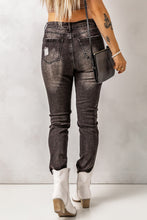 Load image into Gallery viewer, High Waist Raw Hem Skinny Jeans
