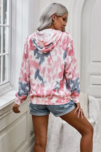 Load image into Gallery viewer, Tie-Dye Dropped Shoulder Drawstring Hoodie
